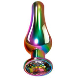 Evolved ANAL TOYS Coloured Evolved Rainbow Metal Plug - Large -  12.9 cm Large Butt Plug with Gem Base 844477018560