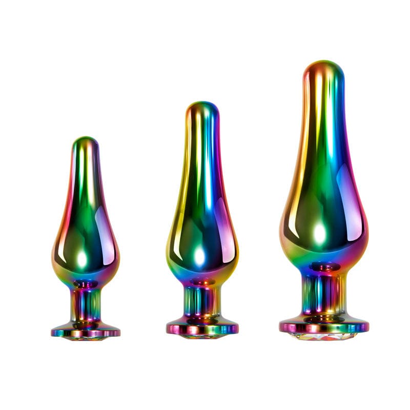 Evolved ANAL TOYS Coloured Evolved Rainbow Metal Plug Set -  Butt Plugs - Set of 3 Sizes 844477018539