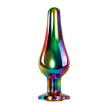 Evolved ANAL TOYS Coloured Evolved Rainbow Metal Plug - Small -  9.4 cm Small Butt Plug with Gem Base 844477018546