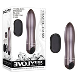 Evolved BULLETS & EGGS Gray  Evolved Travel-Gasm - Gray 9 cm USB Rechargeable Bullet with Travel Case 844477017693