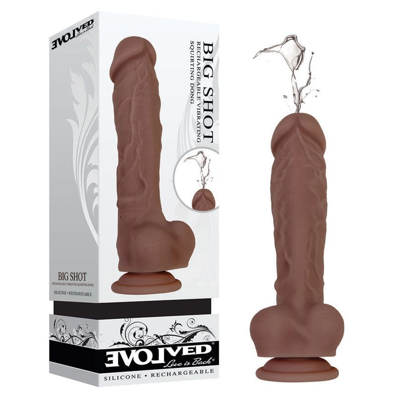 Evolved DONGS Brown Evolved Big Shot -  20.3 cm (8'') USB Rechargeable Squirting Dong 844477018034