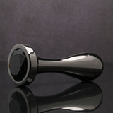 Gender X ANAL TOYS Chrome Gender X BLACK PEARL - Gunmetal 12.4 cm Metal Butt Plug with Black Gem Base 844477020228