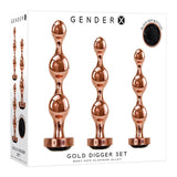 Gender X GOLD DIGGER SET -  Metallic Butt Plugs - Set of 3 Sizes