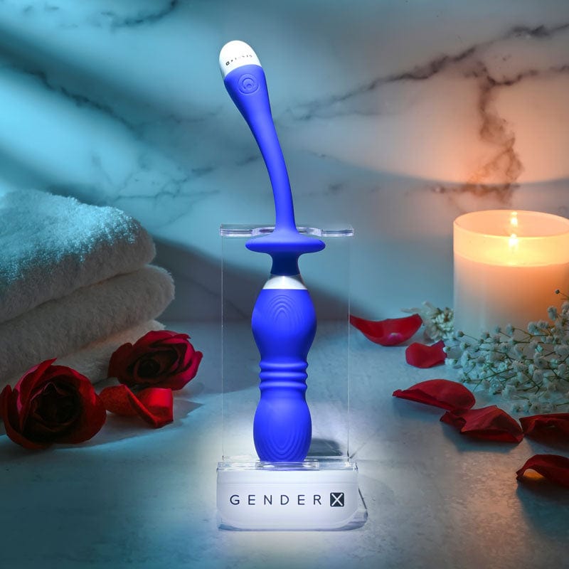 Gender X KEGEL TOYS Blue Gender X PLAY BALL -  25 cm USB Rechargeable Thrusting & Vibrating Orbs 844477019215