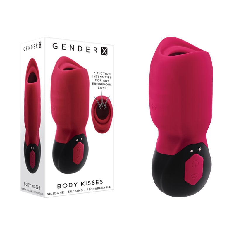 Gender X STIMULATORS Gender X BODY KISSES - Black/Red USB Rechargeable Sucking Stimulator 844477020211