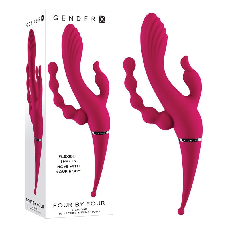 Gender X VIBRATORS Pink Gender X FOUR BY FOUR -  27.5 cm USB Rechargeable Multi Vibrator 844477018867