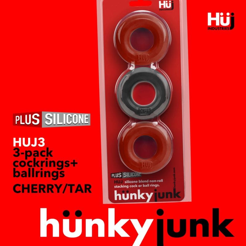 Hunkyjunk Adult Toys Black / One Size Hunky Junk 3 pc Cockings Red/Tar Ice 840215121646
