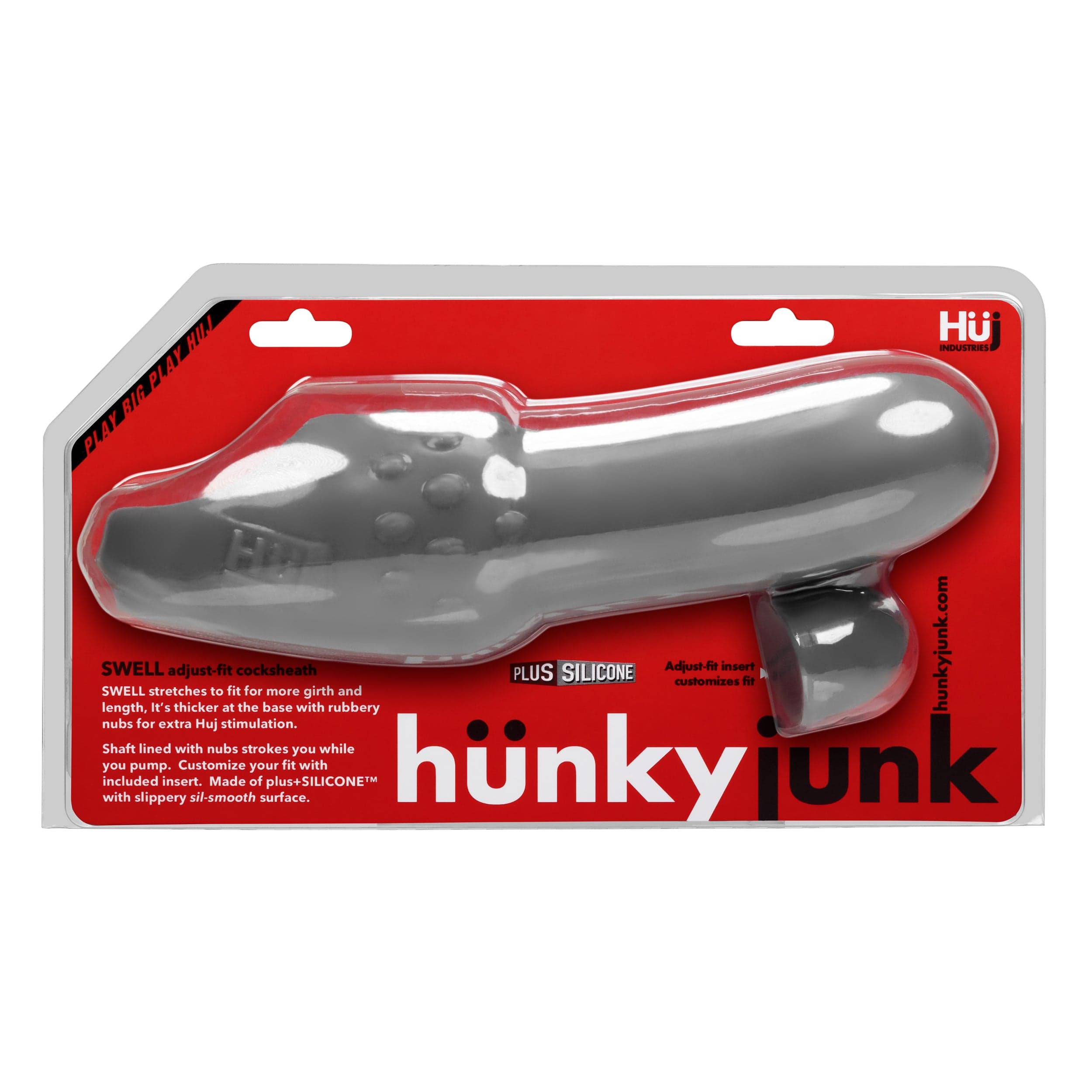 Hunkyjunk Adult Toys Grey SWELL Adjust-fit Cocksheath by Hunkyjunk Stone 840215119797