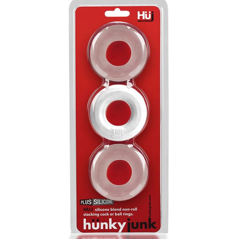Hunkyjunk Adult Toys White / One Size Hunky Junk 3 pc Cockrings White Ice 840215121639