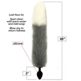 Icon Brands ANAL TOYS Grey  Foxy Fox Tail Silicone Butt Plug - Grey with White Tip - 46 cm Tail 847841014045