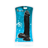 Ignite Adult Toys Black Cock w/ Balls and Suction Black 8in 752875205119