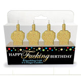 Little Genie NOVELTIES Gold  Happy Fucking Birthday FU Candle Set - Novelty Party Candles - Set of 4 817717010662