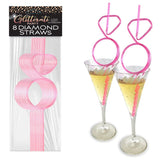 Little Genie NOVELTIES Pink Glitterati - Diamond Straw Set - Hens Party Novelty - Set of 8 817717010891