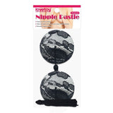 Lovetoy Adult Toys Black Black Lace Round Tassel Nipple Pasties Reusable 6970260909723