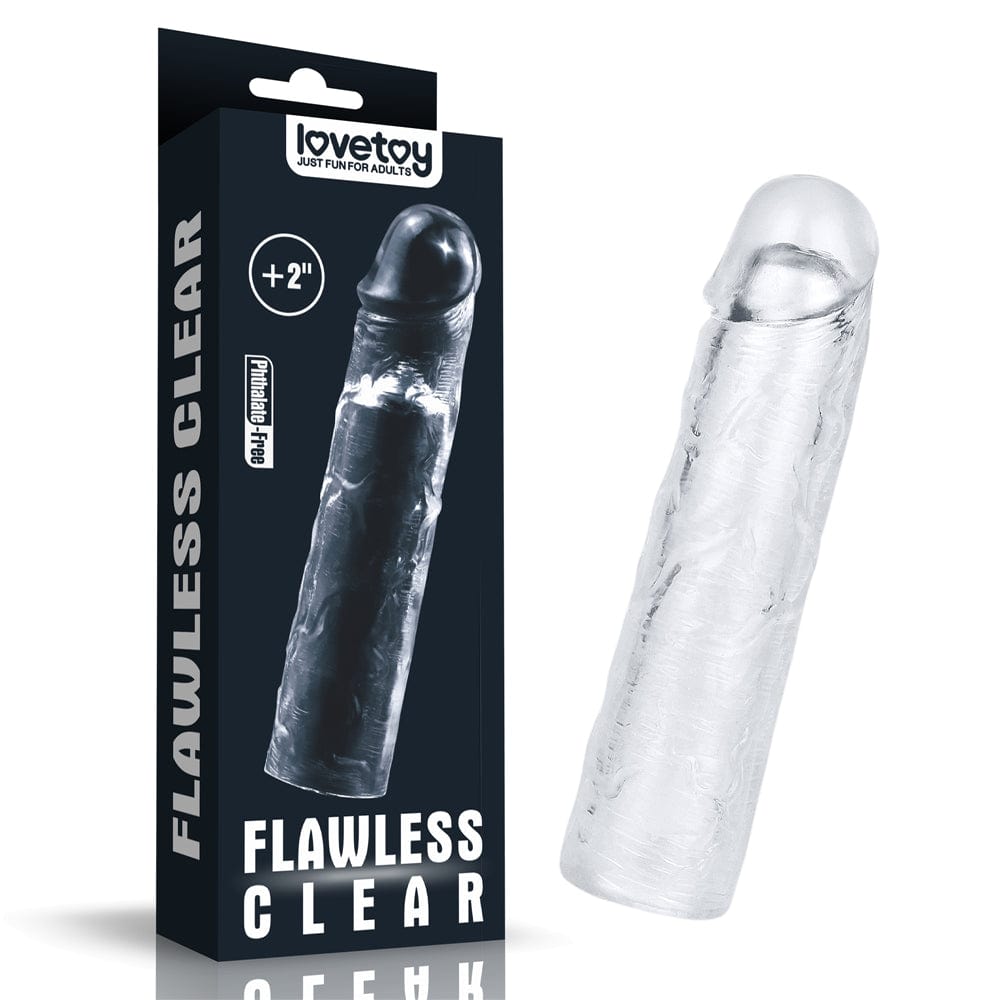 Lovetoy Adult Toys Clear Flawless Clear Penis Extender Sleeve Plus 1in 6970260909129