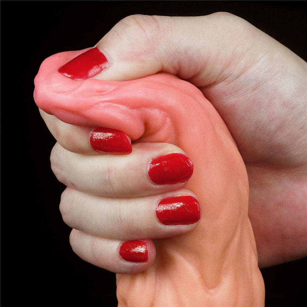 Lovetoy Adult Toys Flesh Dual layered Platinum Silicone Cock 9.5in Flesh 6970260909556