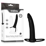 Lovetoy ANAL TOYS Black Anal Indulgence Collection Silicone Fantasy Double Prober -  15.2 cm (6'') Anal Dong & Cock Ring 6970260901444