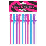 Lovetoy NOVELTIES Coloured Original Willy Straws -  Dicky Straws - Set of 9 6970260908825.