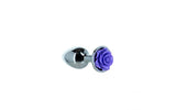 LUX Active Adult Toys Silver Purple Rose 3 in 1 Vibrating Metal Butt Plug 677613382153