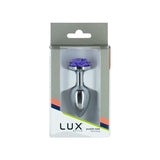 LUX Active Adult Toys Silver Purple Rose 3in  Metal Butt Plug 677613382153
