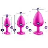 Luxe Adult Toys Pink Luxe Bling Plugs Training Kit Pink With White Gems 819835020721