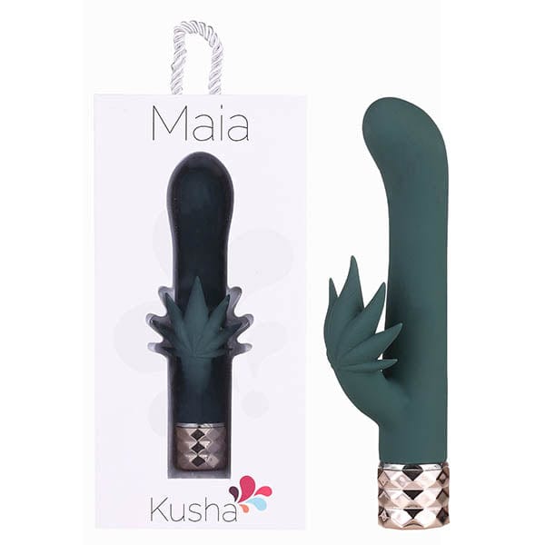 Maia Toys VIBRATORS-RABBIT Green Maia Kusha - 420  15.2 cm USB Rechargeable Rabbit Vibrator 5060311472939
