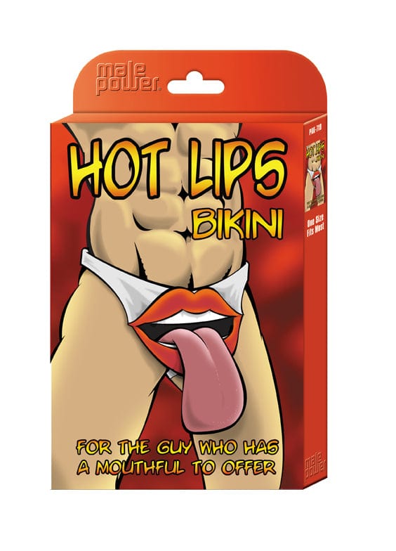 Male Power Lingerie Black / One Size Hot Lips Bikini Novelty Underwear 845830038171
