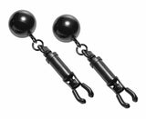 Master Series Adult Toys Black Black Bomber Nipple Clamps With Ball Weights 848518015846