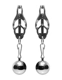 Master Series Adult Toys Black Deviant Monarch Weighted Nipple Clamps 848518017970