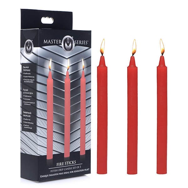 Master Series Adult Toys Red Fetish Drip Candles 3 Pack - Red 848518036469