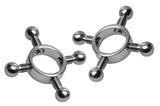 Master Series Adult Toys Silver Rings Of Fire Stainless Steel Nipple Press Set 848518010926