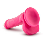 Neo Adult Toys Pink Neo Dual Density Cock With Balls 6 Inch Neon Pink 819835021513