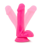 Neo Adult Toys Pink Neo Dual Density Cock With Balls 6 Inch Neon Pink 819835021513
