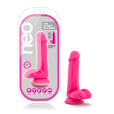 Neo Adult Toys Pink Neo Dual Density Cock With Balls 6 Inch Neon Pink 819835021513