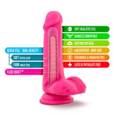 Neo Adult Toys Pink Neo Dual Density Cock With Balls 6 Inch Neon Pink 819835021513