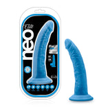 Neo Elite Adult Toys Blue Neo Elite 7.5in Silicone Dual Density Cock Neon Blue 819835022114