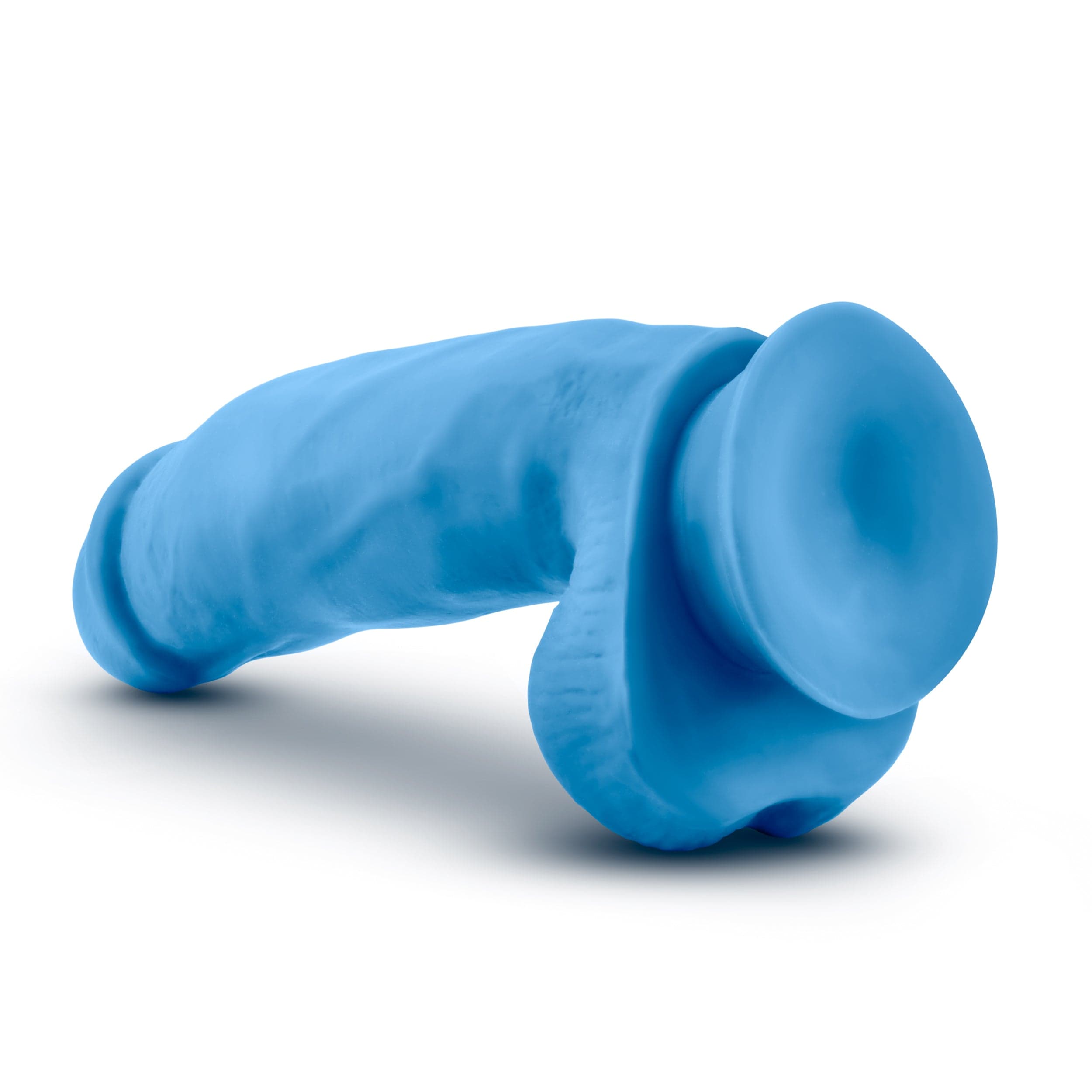 Neo Elite Adult Toys Blue Neo Elite 7in Silicone Dual Density Cock with Balls Neon Blue 819835022138