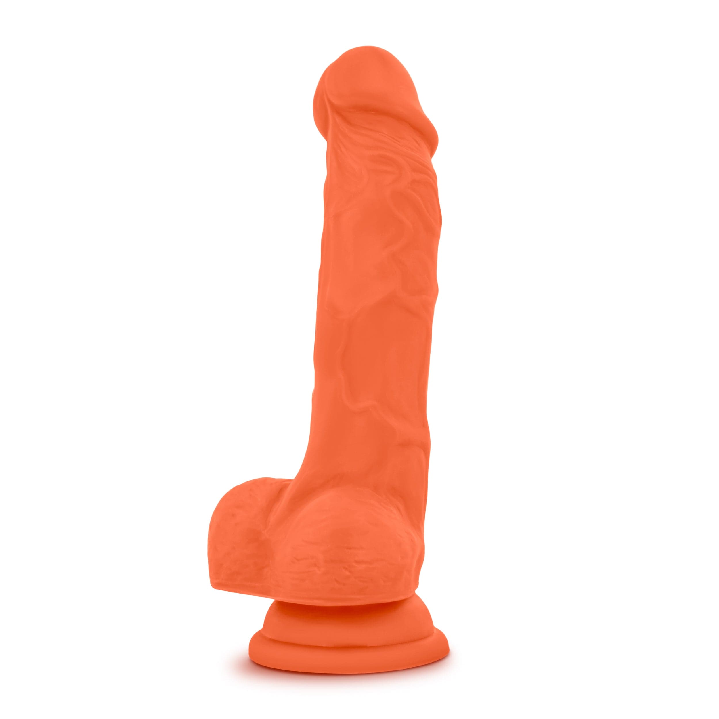 Neo Elite Adult Toys Orange Neo Elite 7.5in Silicone Dual Density Cock with Balls Neon Orange 819835022091