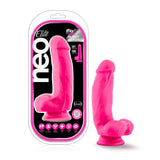Neo Elite Adult Toys Pink Neo Elite 7in Silicone Dual Density Cock with Balls Neon Pink 819835022121