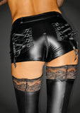 Noir Lingerie Power Wetlook Shorts With 2 Way Zipper Back Pockets