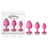 NS Novelties ANAL TOYS Pink Glams Spades Trainer Kit -  Butt Plugs with Gems - Set of 3 Sizes 657447102844