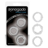 NS Novelties COCK RINGS Renegade Intensity Rings - Clear Cock Rings - Set of 3 657447093432