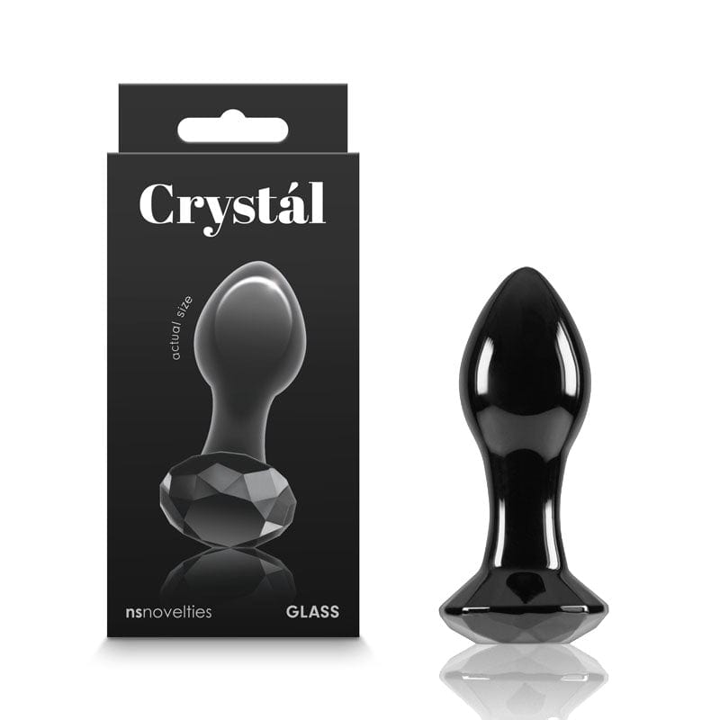 NS Novelties GLASS TOYS Black Crystal Gem -  -  9 cm Glass Butt Plug 657447104763
