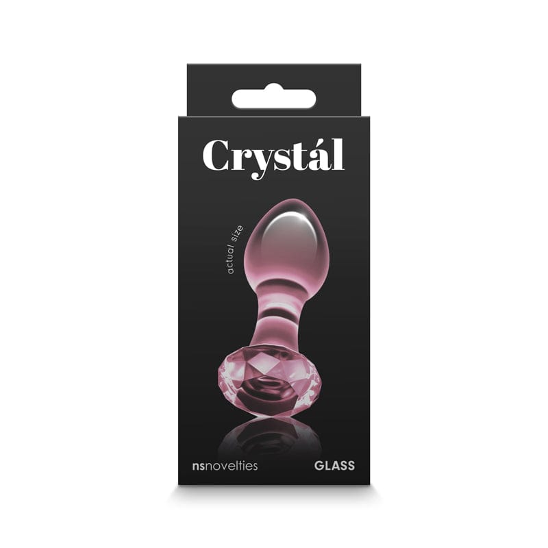 NS Novelties GLASS TOYS Pink Crystal Gem -  -  9 cm Glass Butt Plug 657447104770