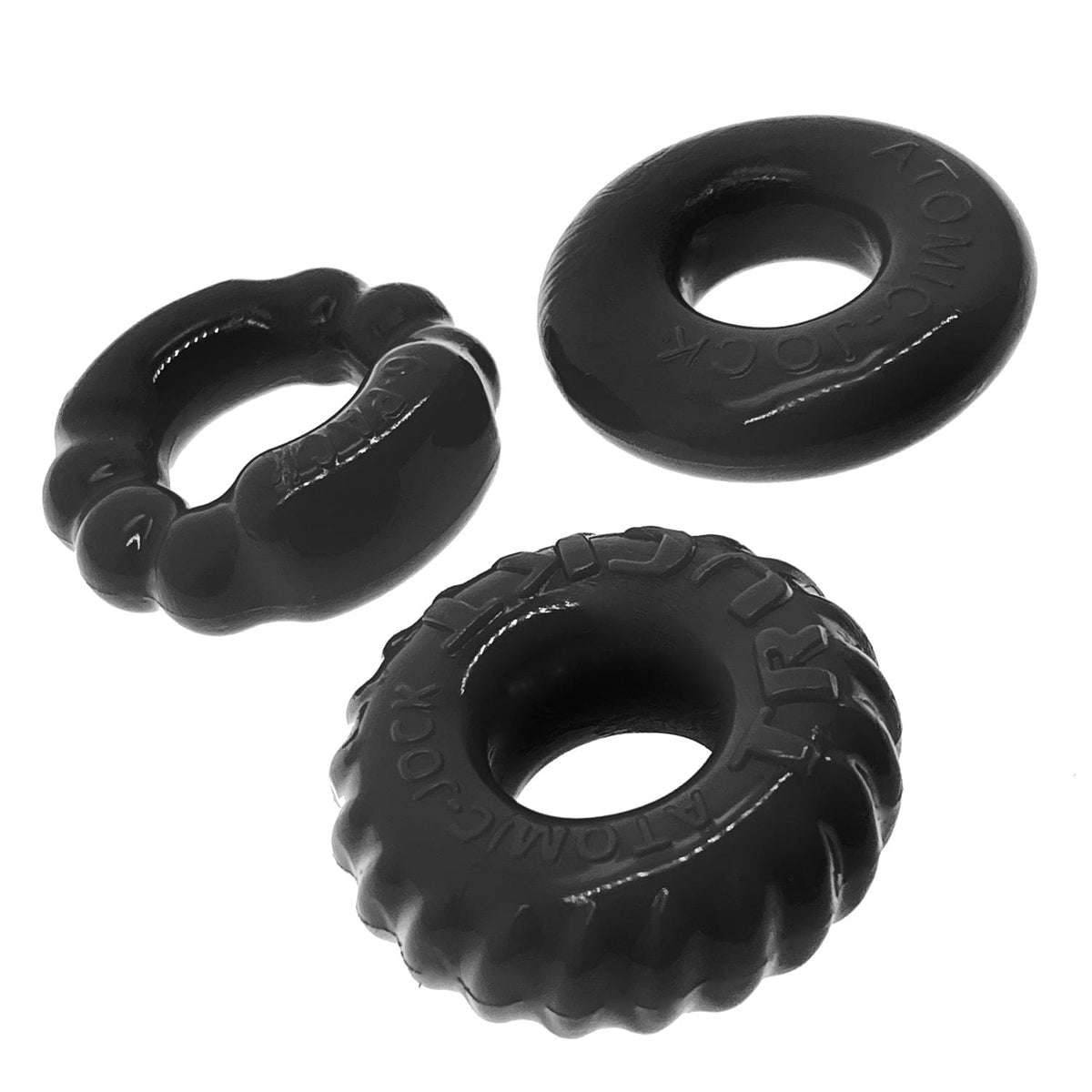 Bonemaker Three Piece Cockring Set (Black) – Ultra-Soft Stretchy Cockring Set > Cock Ring > Sets