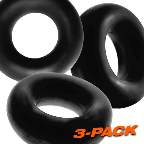 Fat Willy Three Piece Jumbo Cockrings Black Cockrings