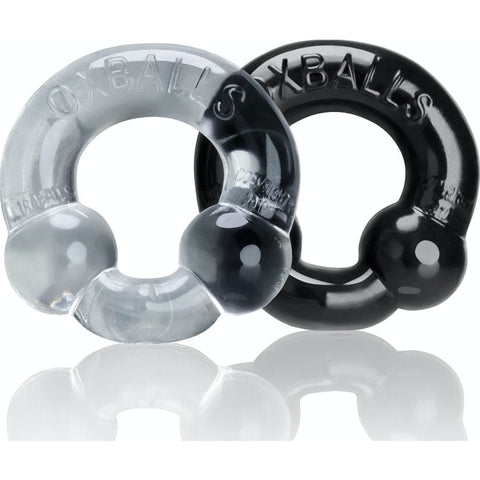 Ultraballs 2 Pack Cockring Black and Clear Cockrings