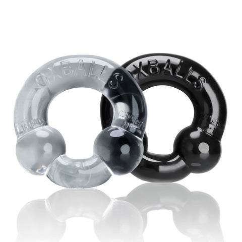 Ultraballs 2 Pack Cockring Black and Clear Cockrings