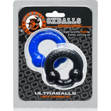 OxBalls Adult Toys Black Ultraballs 2 Pack Cockring Black And Police Blue 840215118790