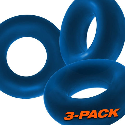 Fat Willy 3 Piece Jumbo Cockrings in Space Blue Cockrings